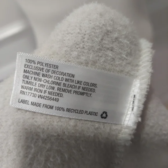 Mens beige fleece mock neck long sleeve shirt - Picture 6 of 6